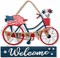 4th of July Front Door Decorations – 9-Inch Wooden Patriotic Wreath with Red, White & Blue Americana “Welcome USA” Sign, Perfect for Memorial Day, Independence Day, Labor Day, and Veterans Day Indoor Décor